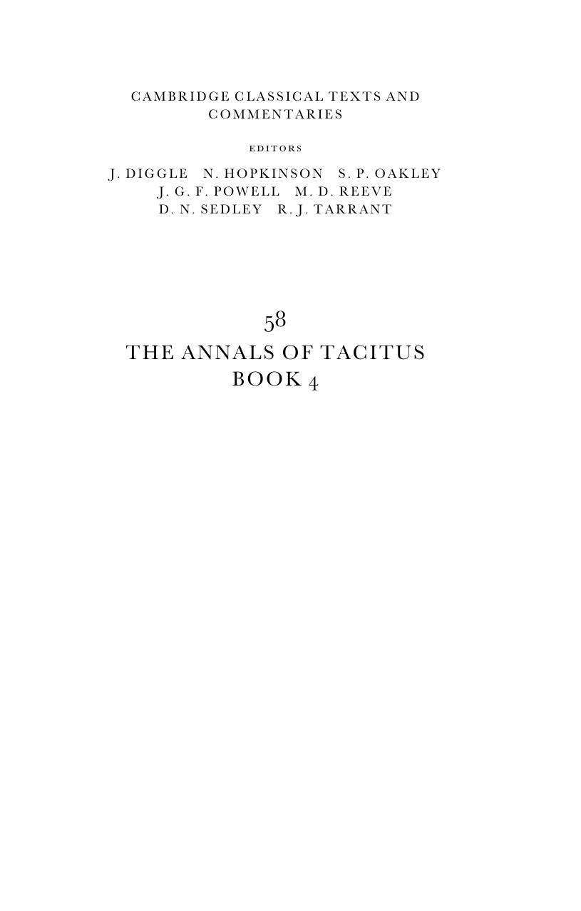 The Annals of Tacitus Book 4 by Woodman A. J
