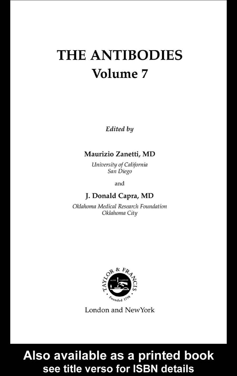 The Antibodies by Maurizio Zanetti Donald J. Capra