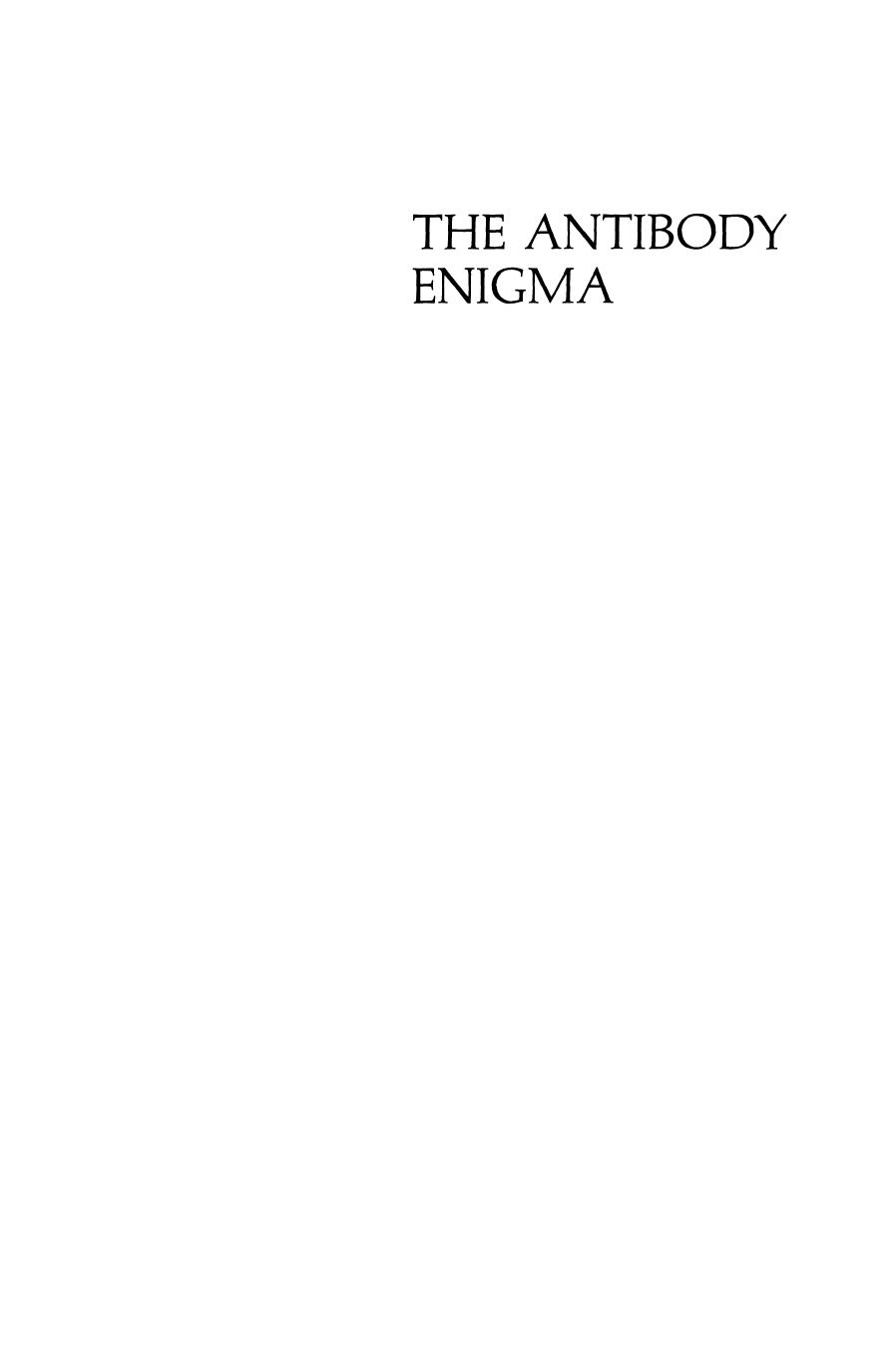The Antibody Enigma by Thomas J. Kindt J. Donald Capra (auth.)