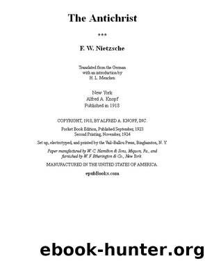 The Antichrist by F. W. Nietzsche