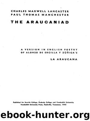 The Araucaniad by de Ercilla Y Zuniga Alonso