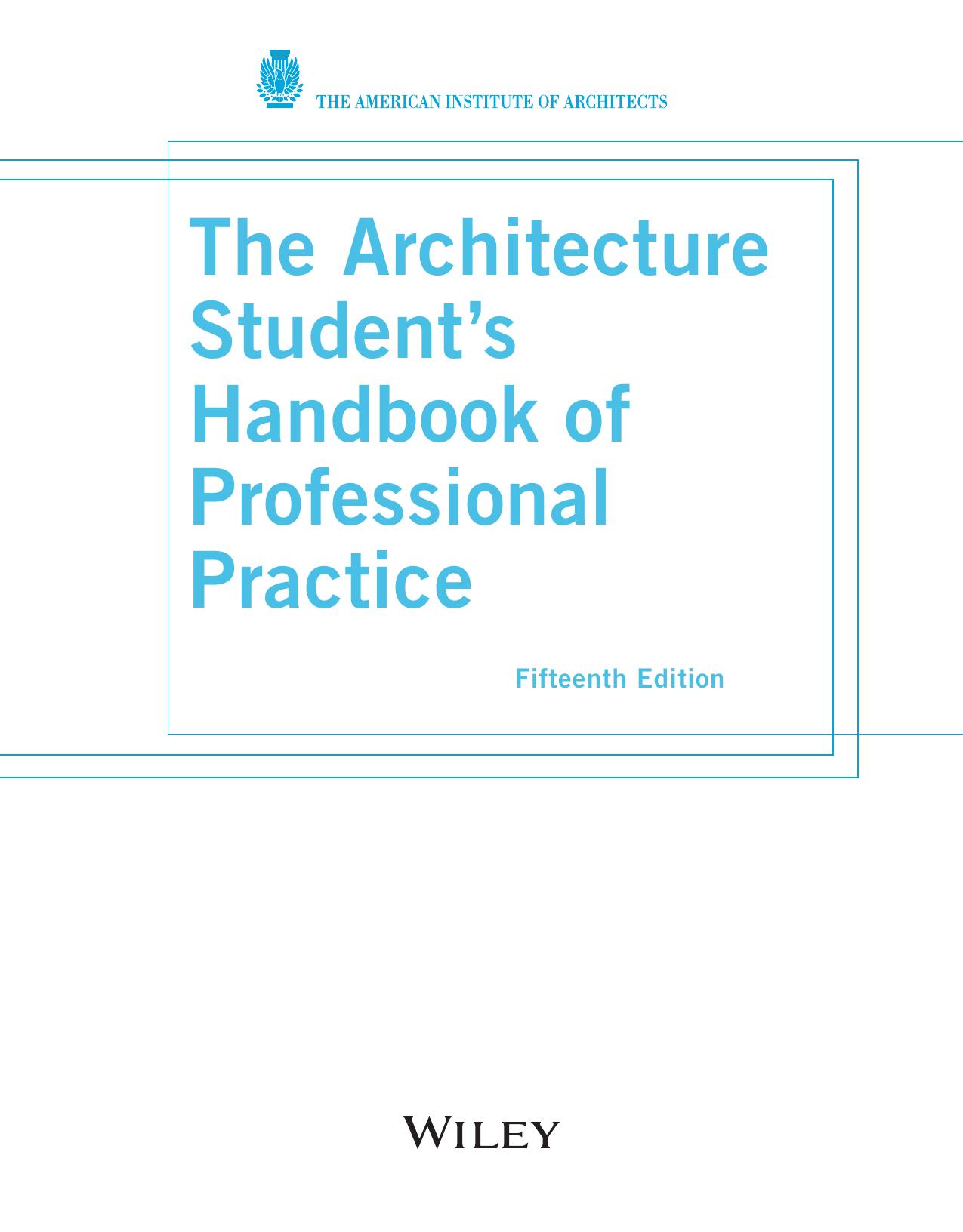 The Architecture Student's Handbook of Professional Practice by American Institute of Architects