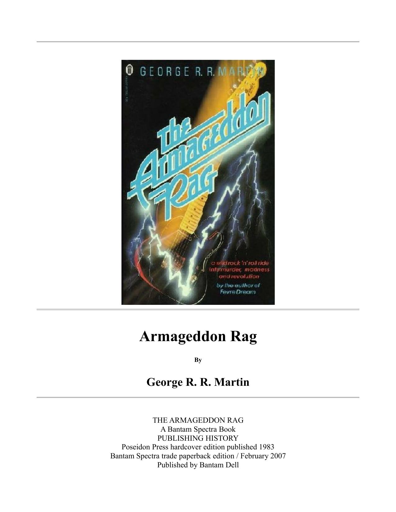 The Armageddon Rag by George R.R. Martin
