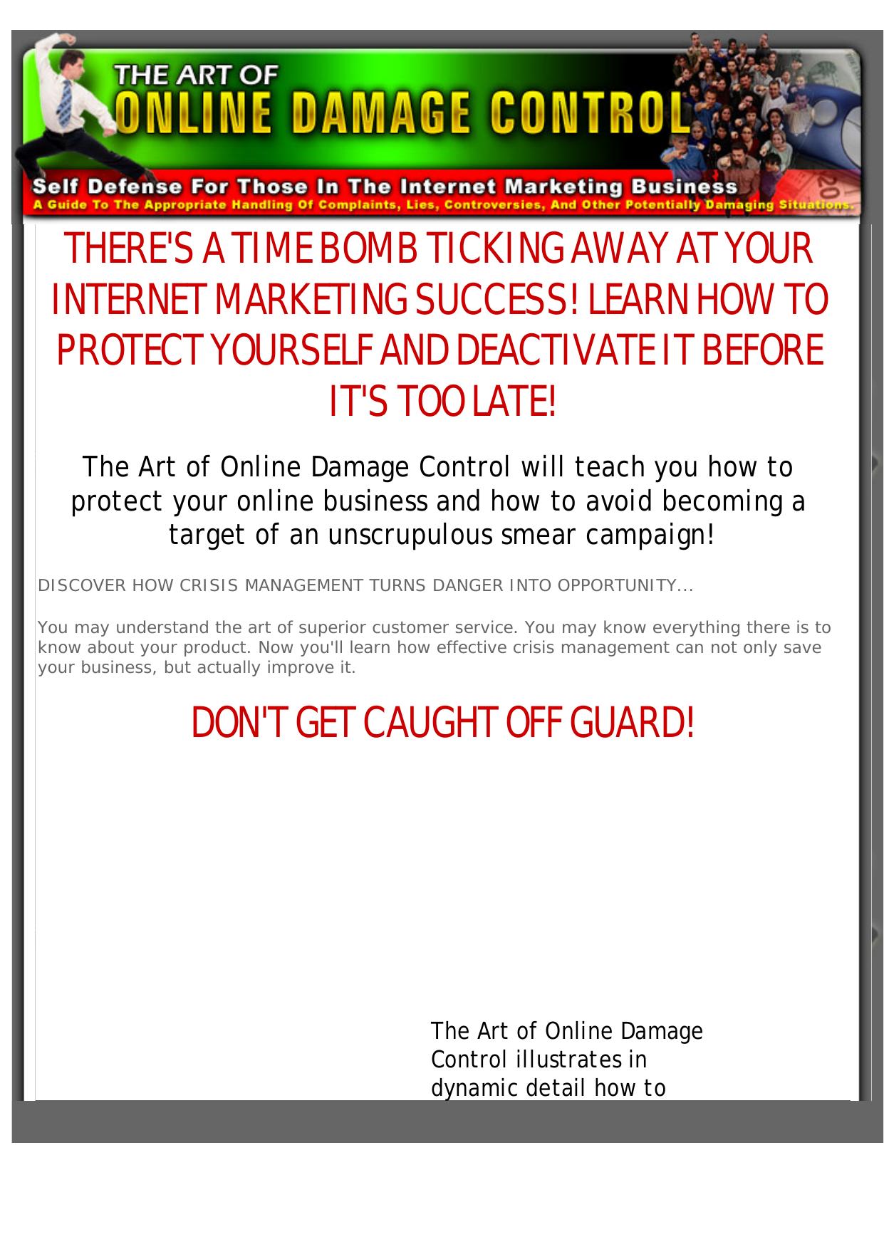 The Art Of Online Damage Control. by Best of Kuszter's Collection