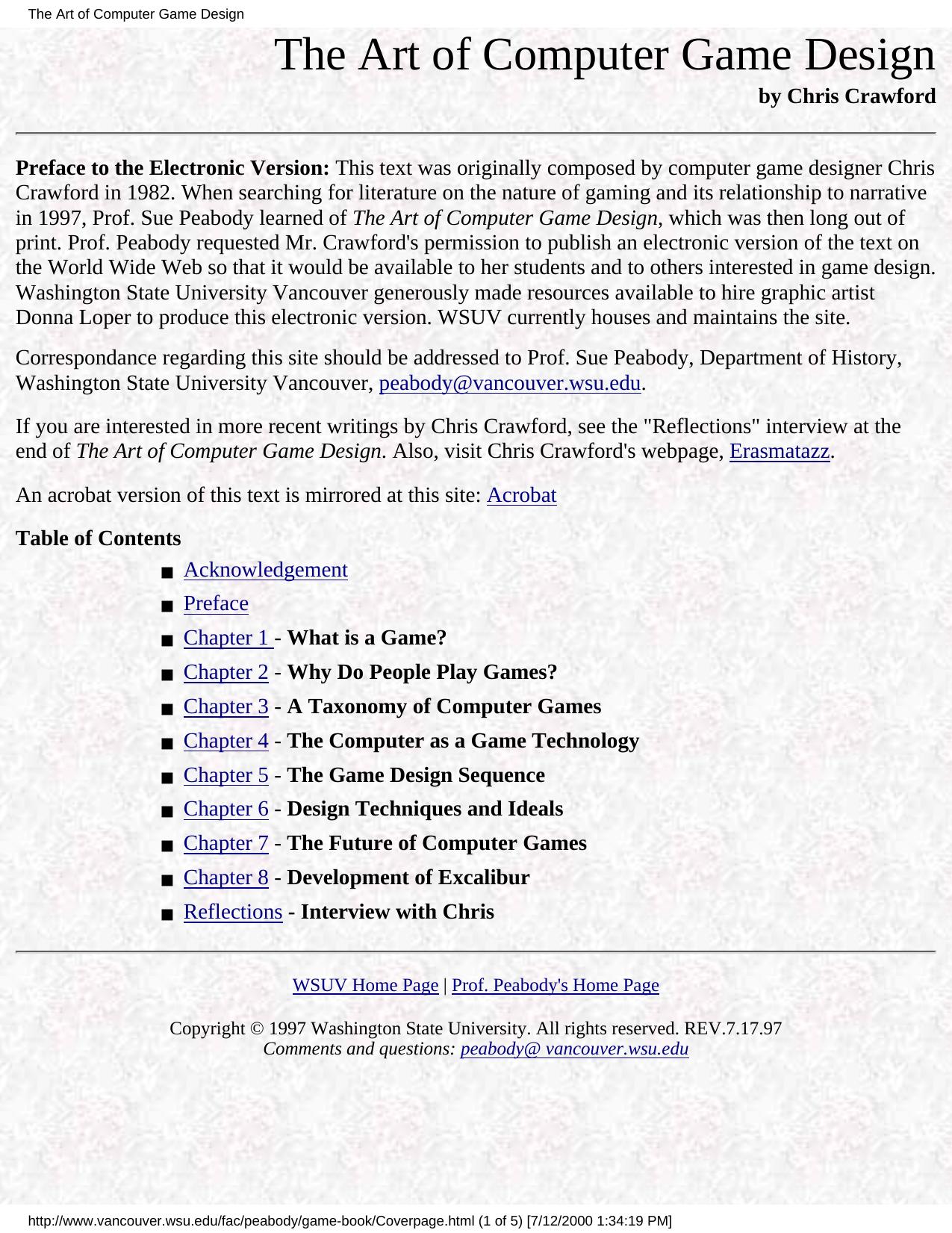 The Art of Computer Game Design by PDF created by Sirdar Bey