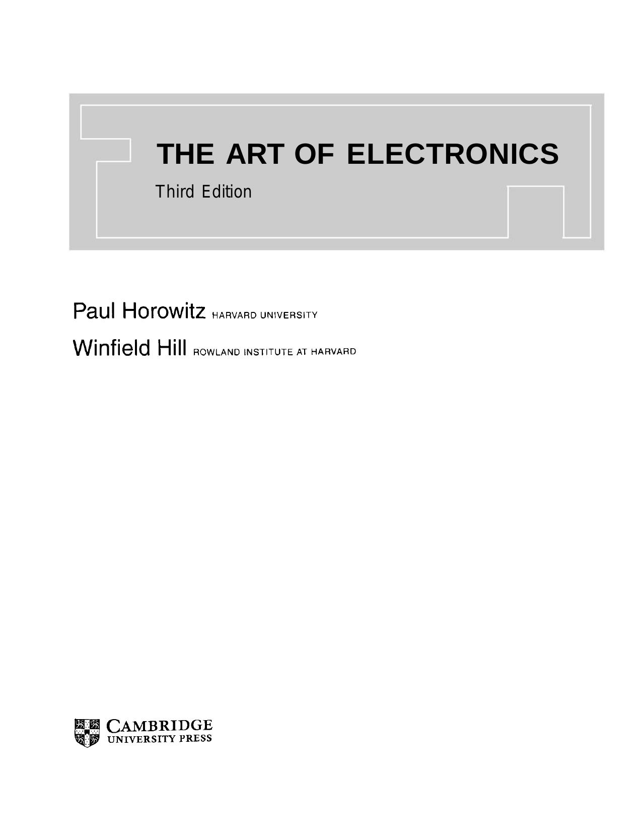 The Art of Electronics (3rd Edition) by Unknown