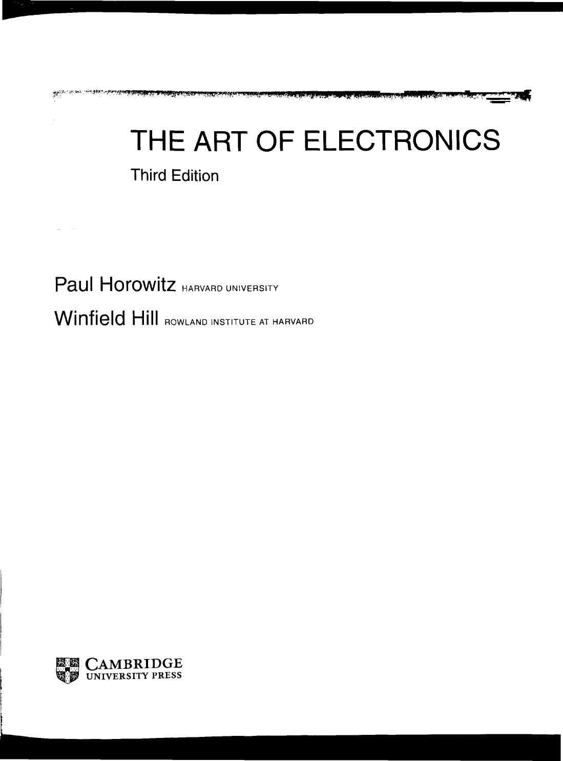 The Art of Electronics by Paul Horowitz Winfield Hill