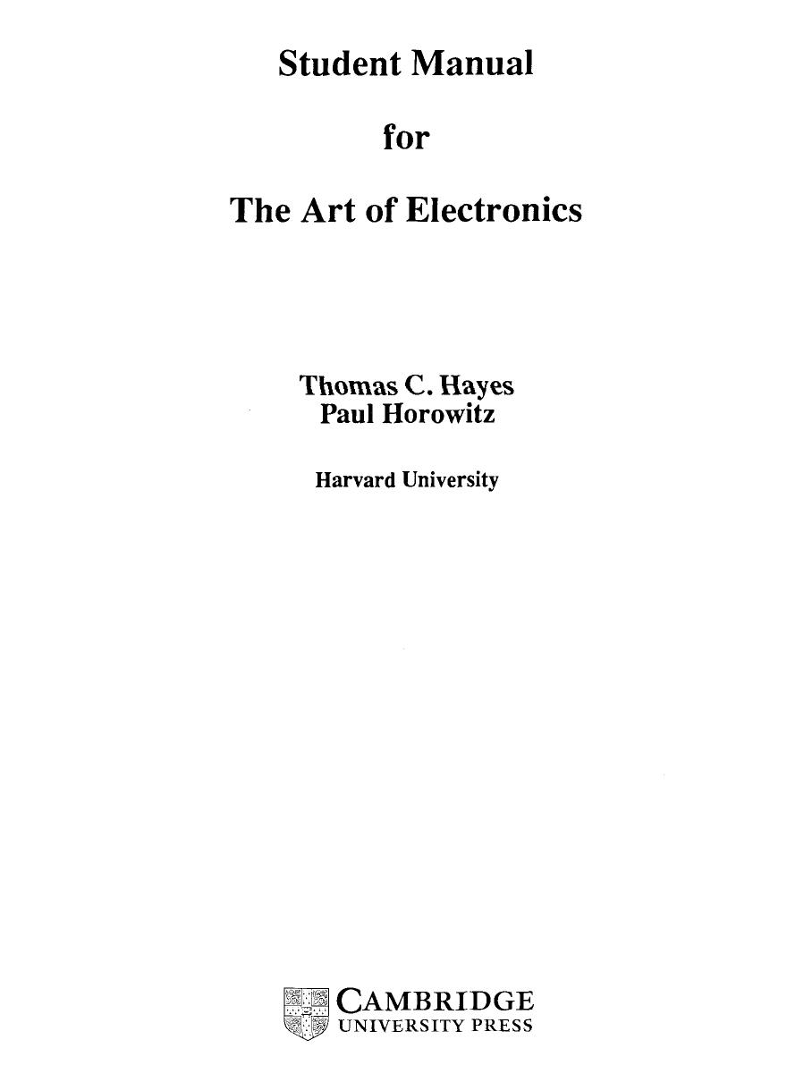 The Art of Electronics by Student Manual