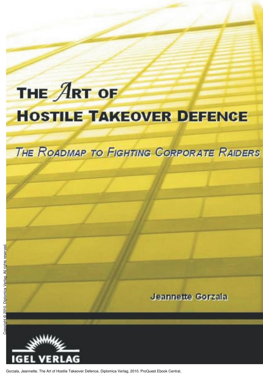 The Art of Hostile Takeover Defence by Jeannette Gorzala