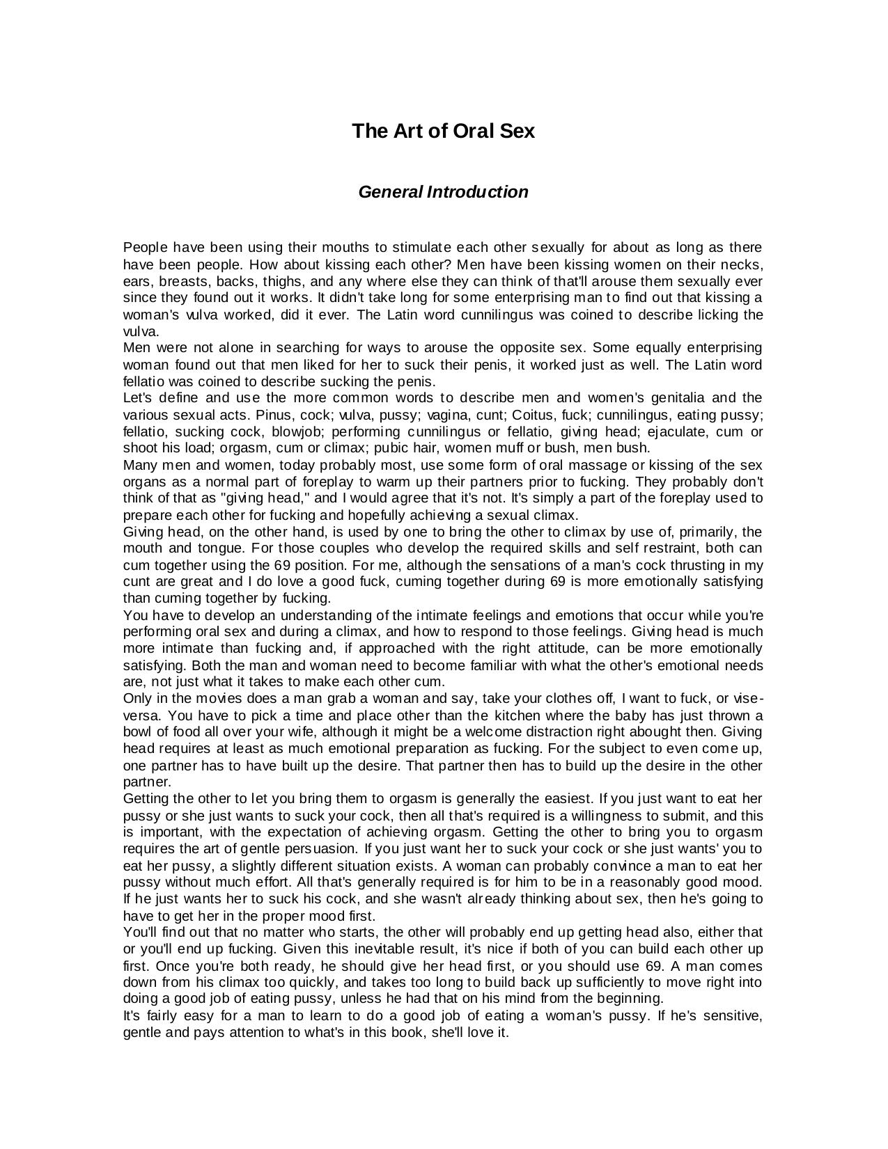 The Art of Oral Sex by Bring Your Partner to New Heights of Pleasure