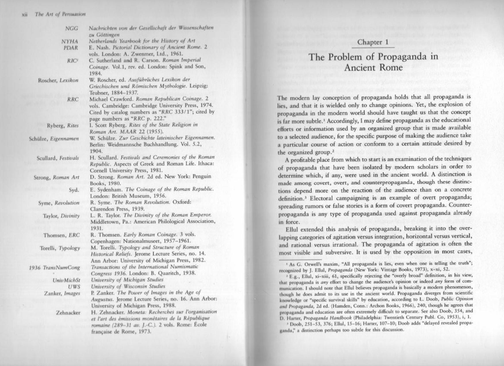 The Art of Persuasion. Political Propaganda from Aeneas to Brutus by Jane de Rose Evans