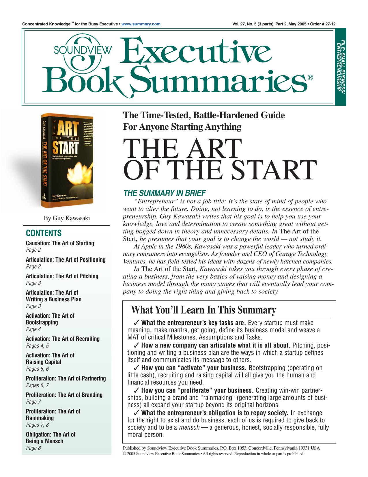 The Art of the Start by Guy Kawasaki