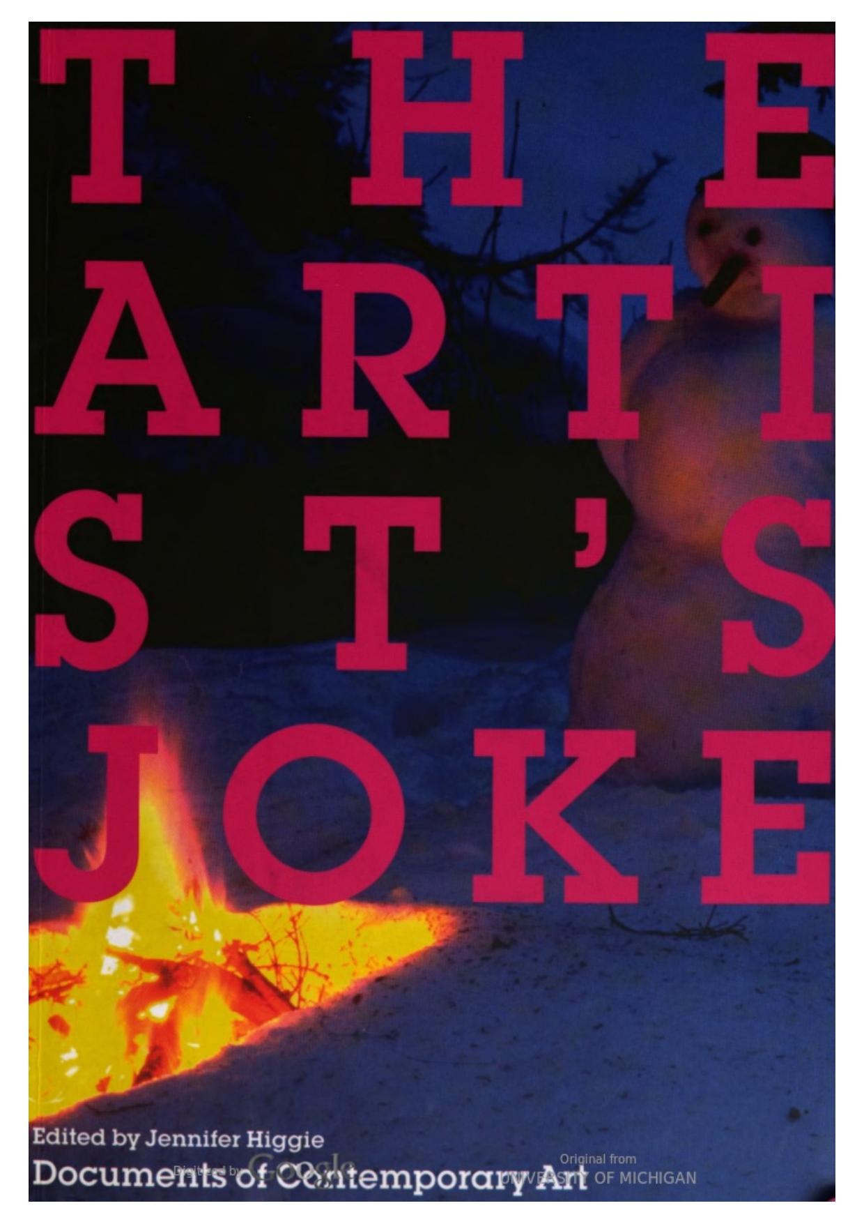 The Artist's Joke by Jennifer Higgie by Unknown