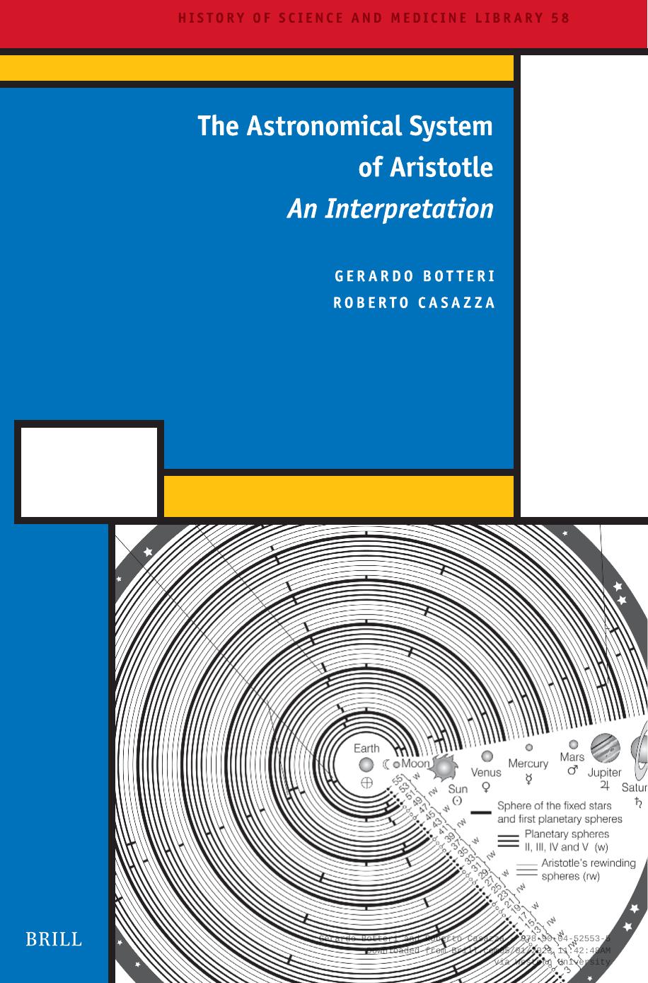 The Astronomical System of Aristotle: An Interpretation by Gerardo Botteri; Roberto Casazza