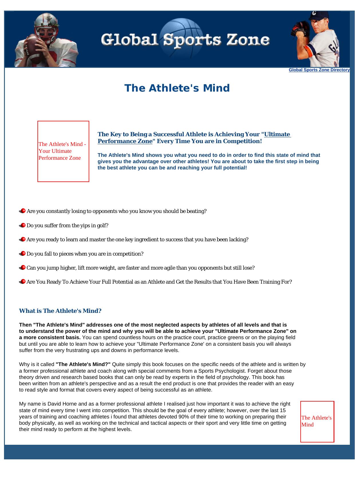 The Athletes Mind. by Best of Kuszter's Collection