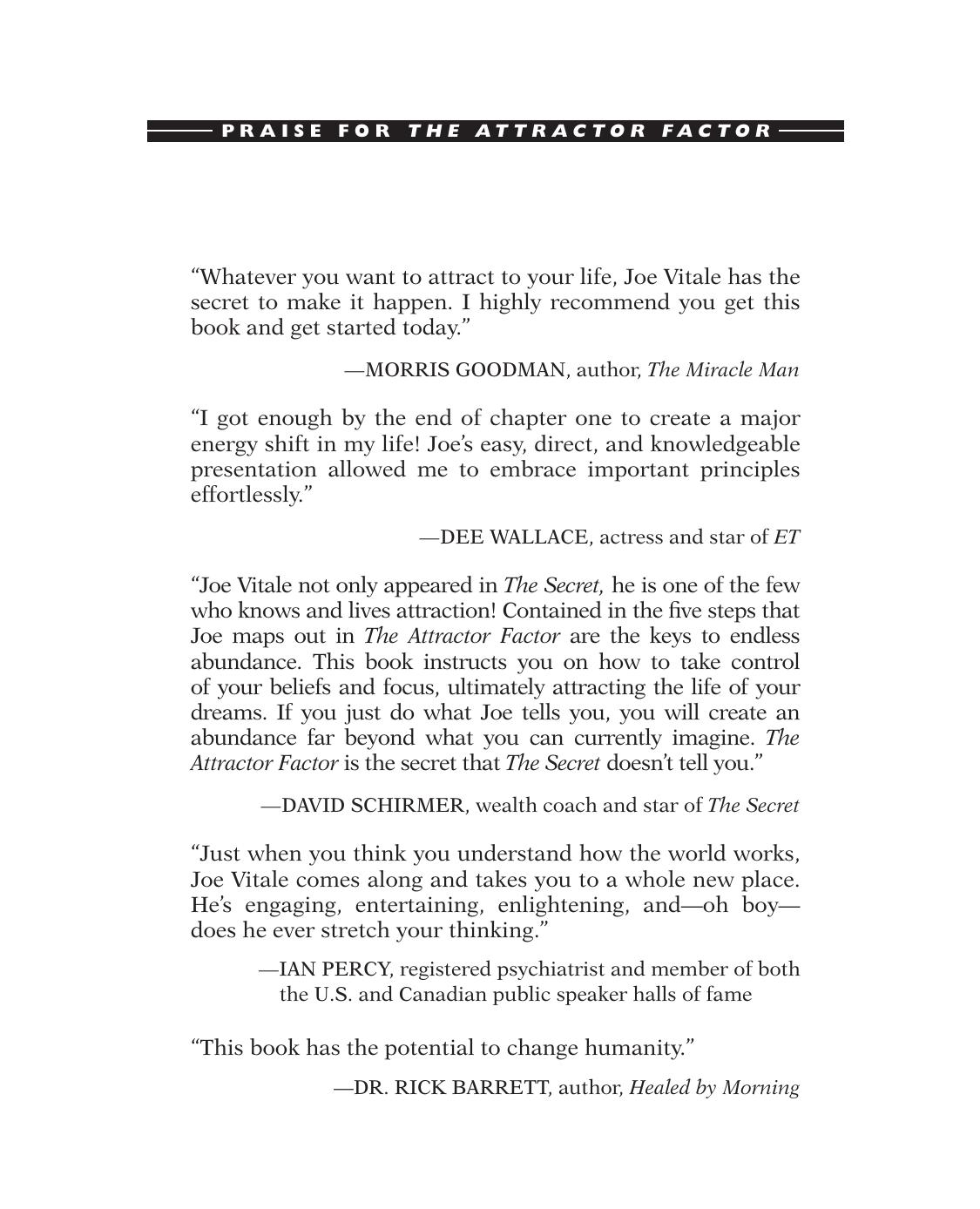 The Attractor Factor: 5 Easy Steps for Creating Wealth (or Anything Else) from the Inside Out, Second Edition by Joe Vitale(auth.)