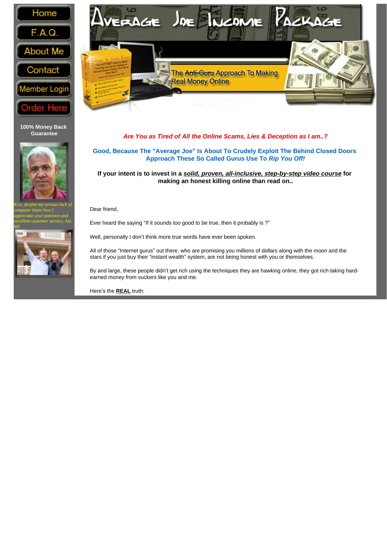 The Average Joe Income Package-Video Cou. by Best of Kuszter's Collection