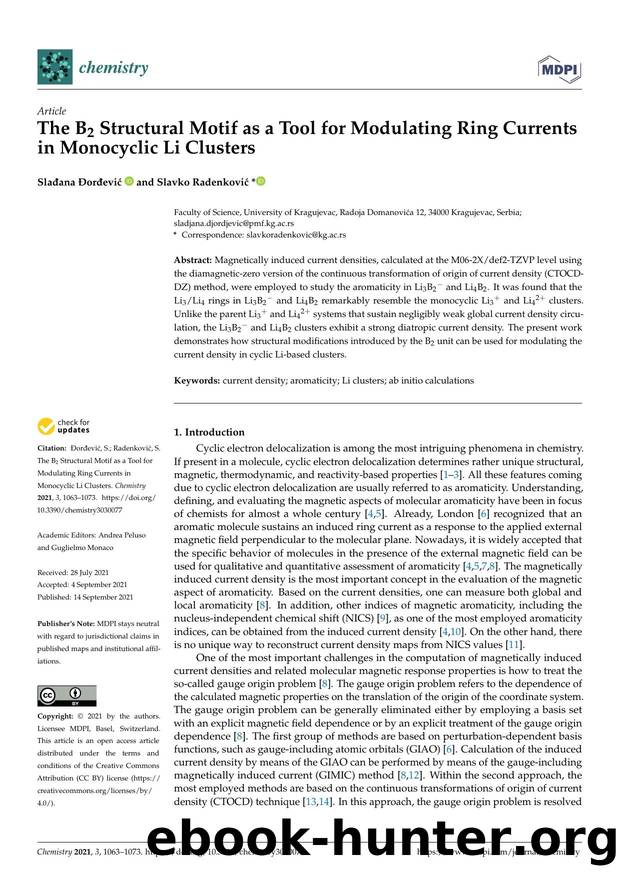 The B2 Structural Motif as a Tool for Modulating Ring Currents in Monocyclic Li Clusters by Slađana Đorđević & Slavko Radenković