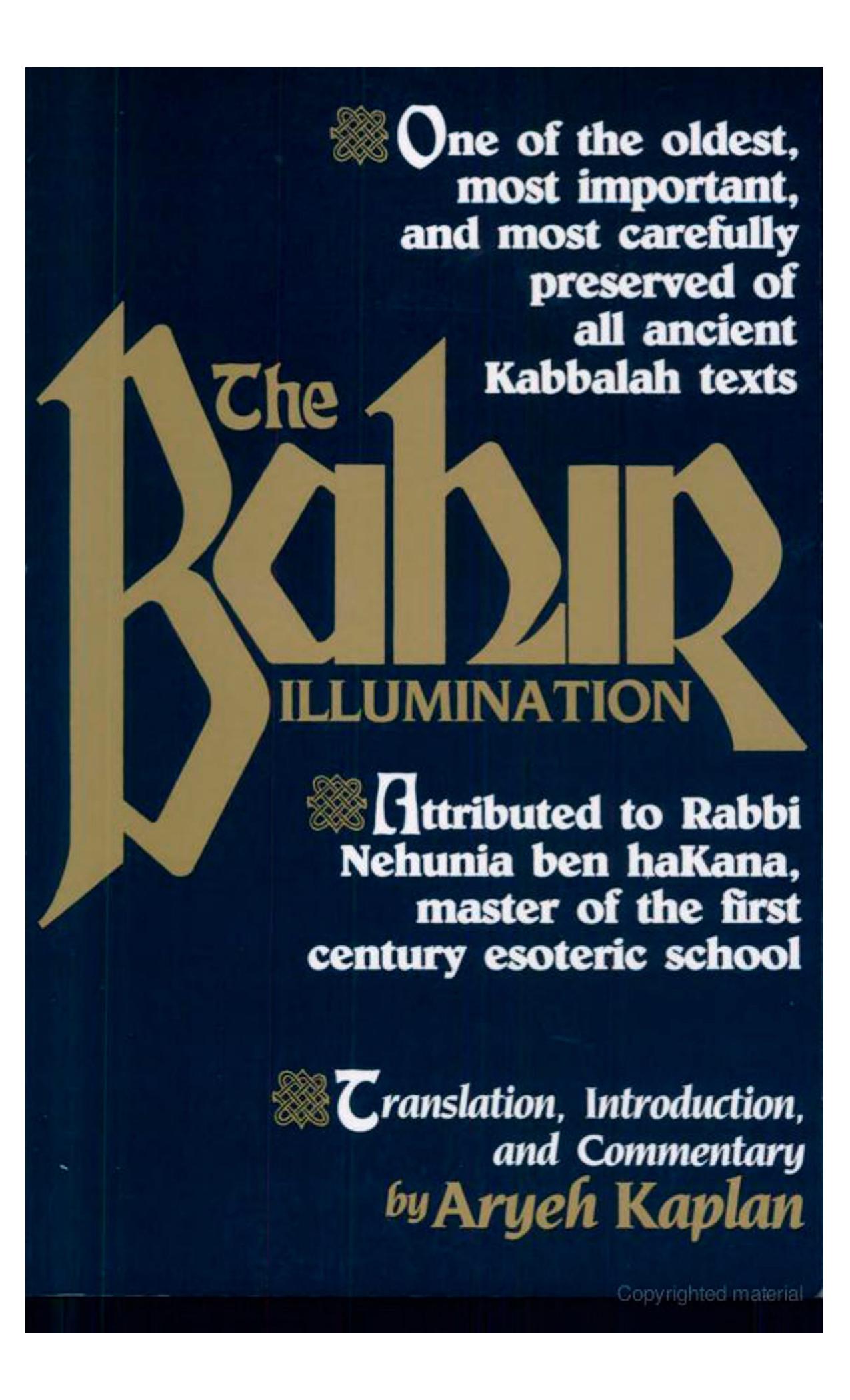 The Bahir by Aryeh Kaplan