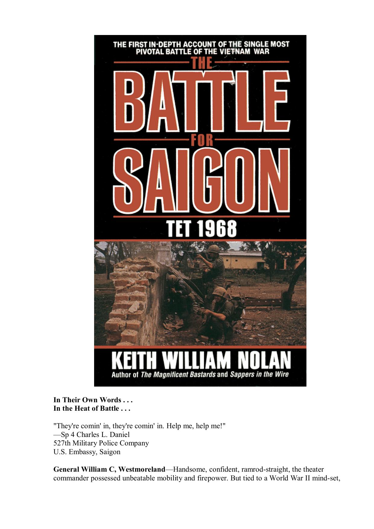 The Battle for Saigon : Tet, 1968 by Keith William Nolan
