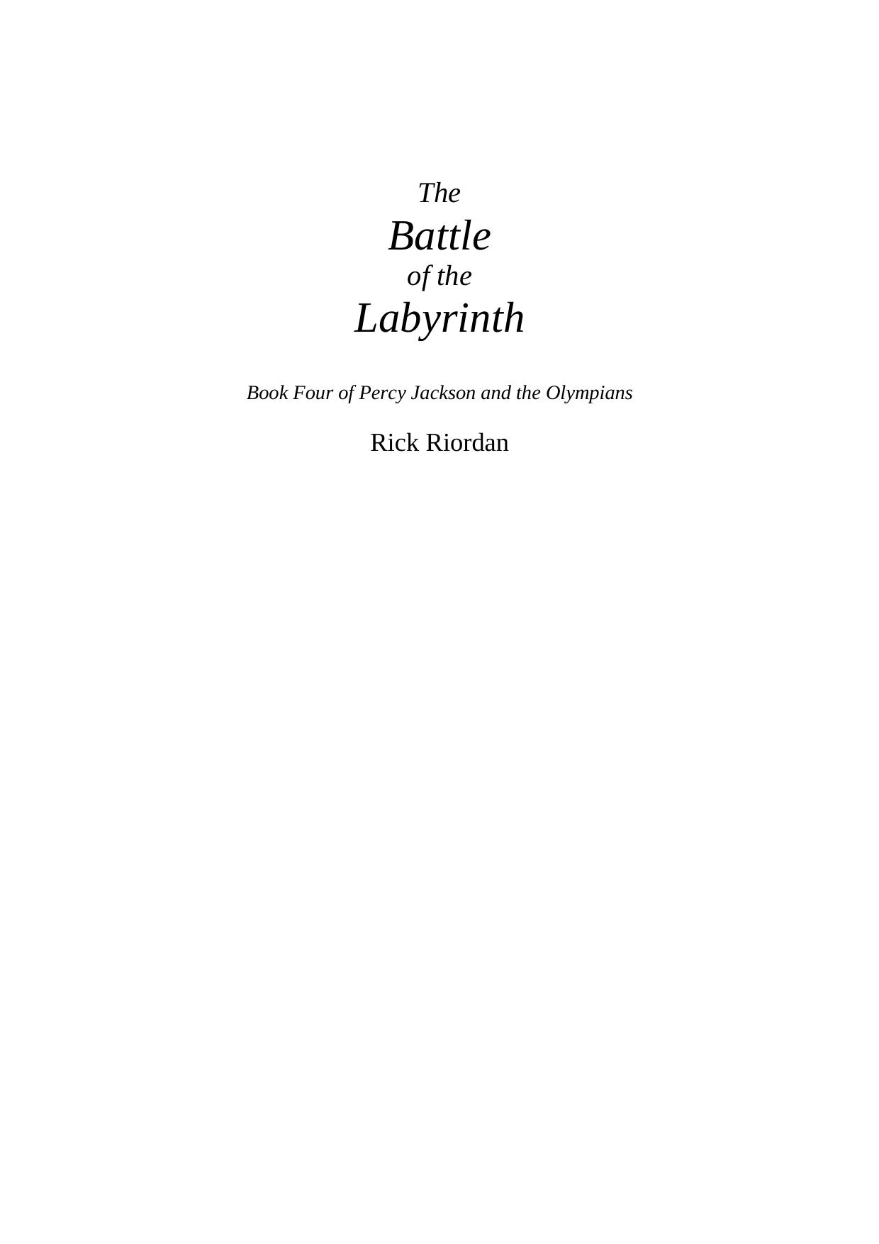 The Battle of the Labyrinth by Paulo