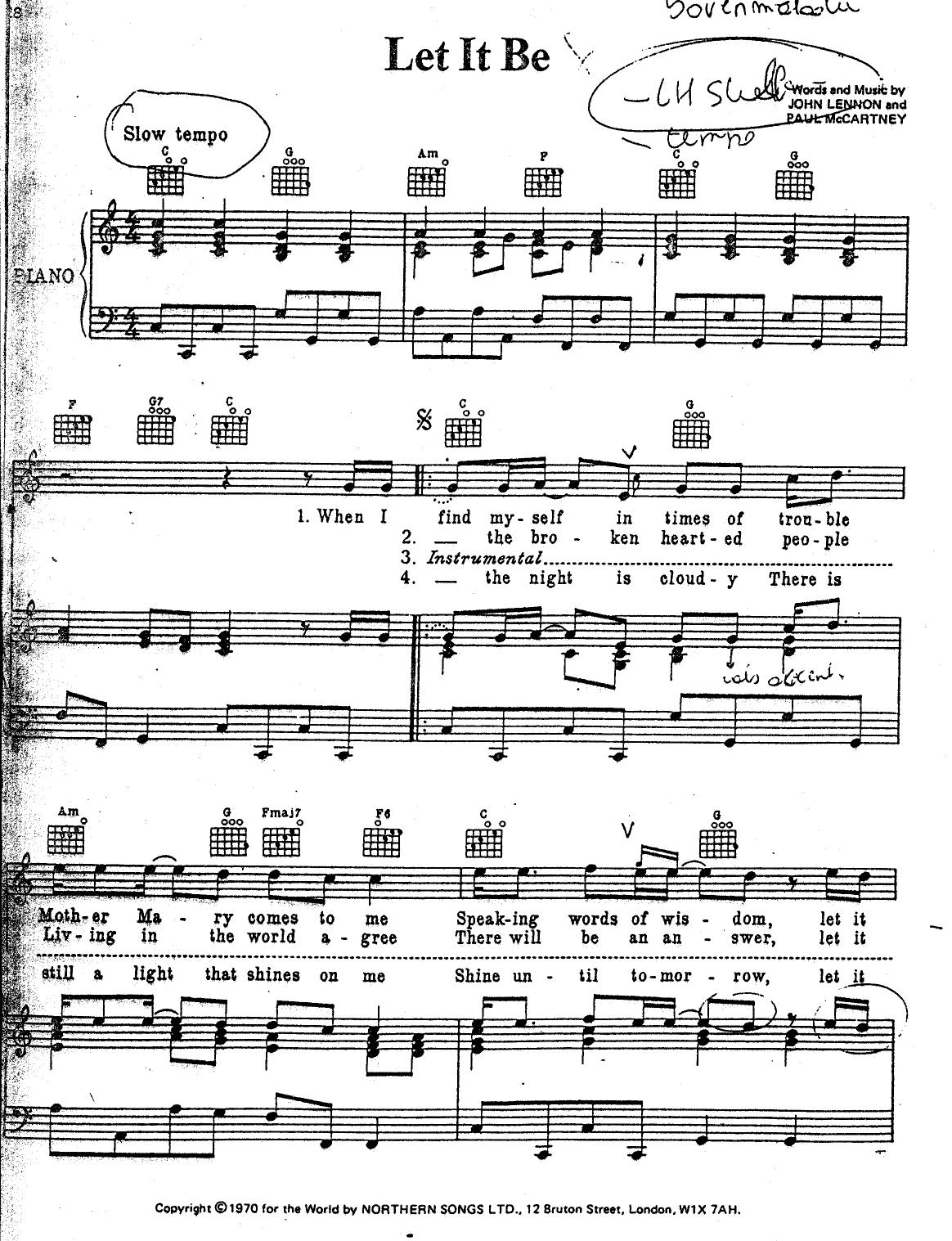 The Beatles - Let it Be (PIANO) (PARTITURA - SHEET MUSIC - NOTEN - PARTITION by SPARTITI)
