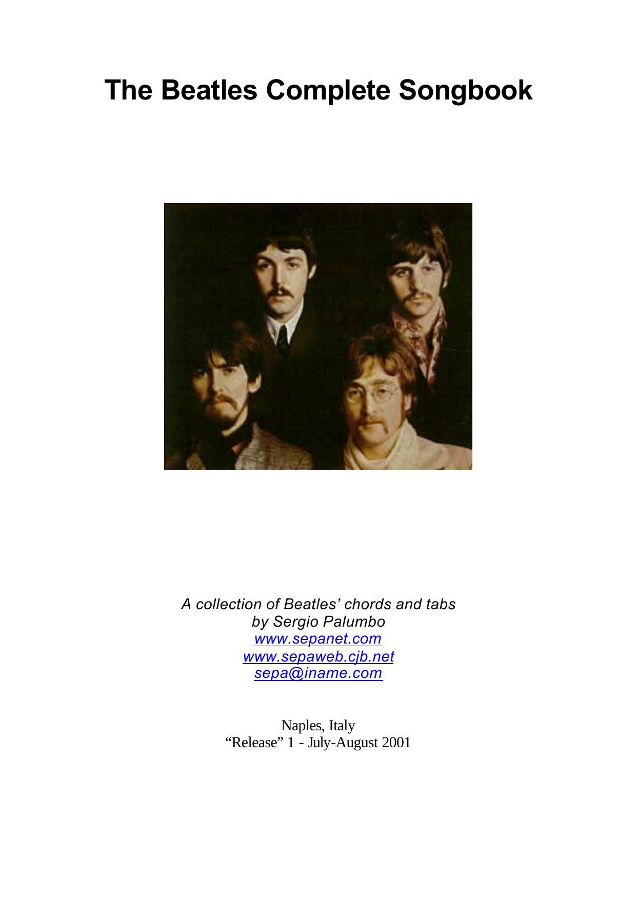 The Beatles Complete Songbook by Sergio Palumbo - www.sepanet.com - www.sepaweb.cjb.net - sepa@iname.com