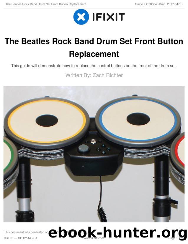 The Beatles Rock Band Drum Set Front Button Replacement by Unknown