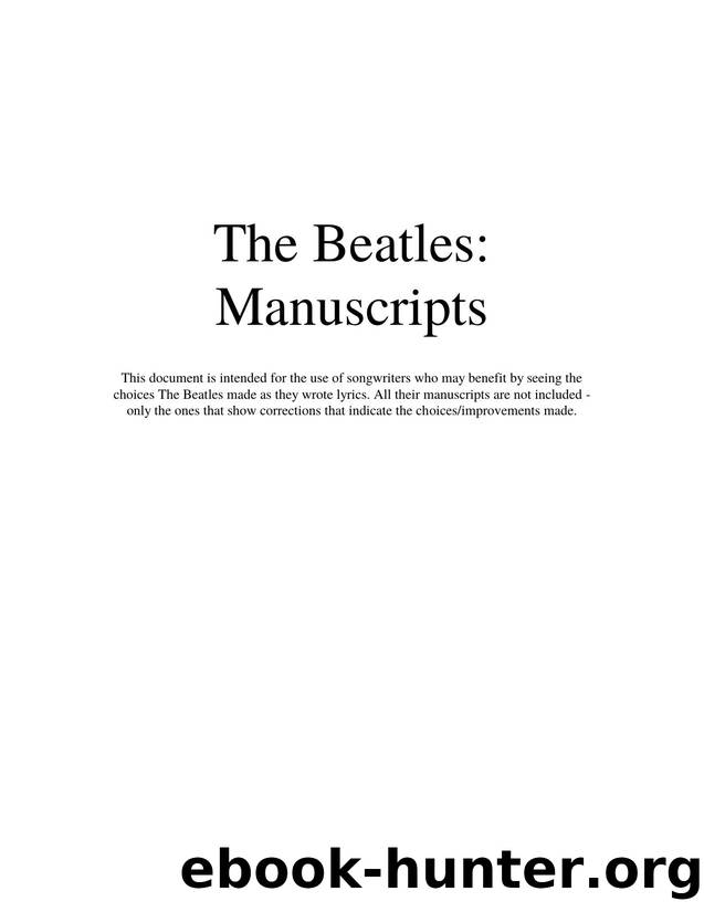 The Beatles-Manuscripts by None