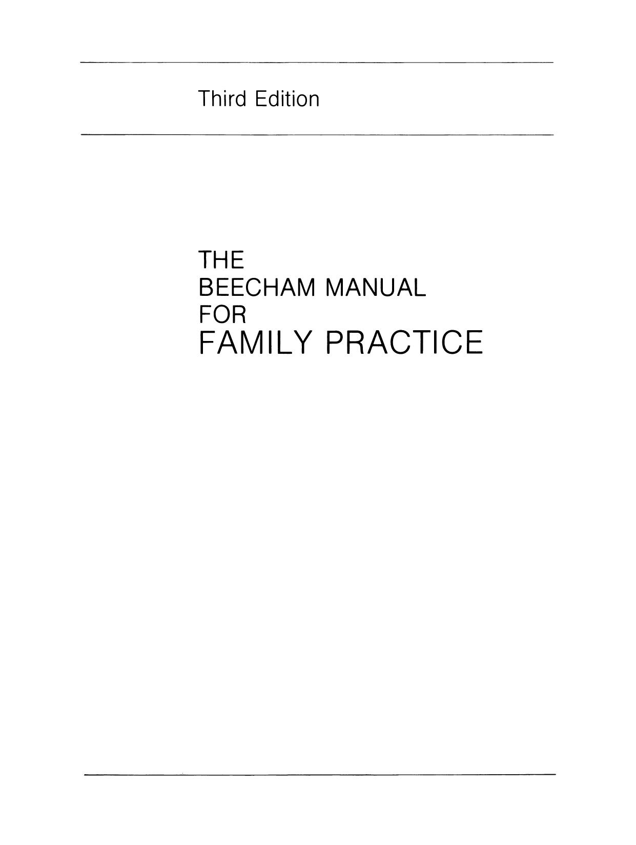 The Beecham Manual for Family Practice by Dr John Fry (auth.) Dr John Fry (eds.)