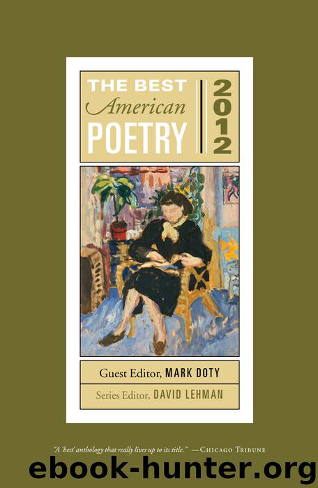 The Best American Poetry 2012 by David Lehman