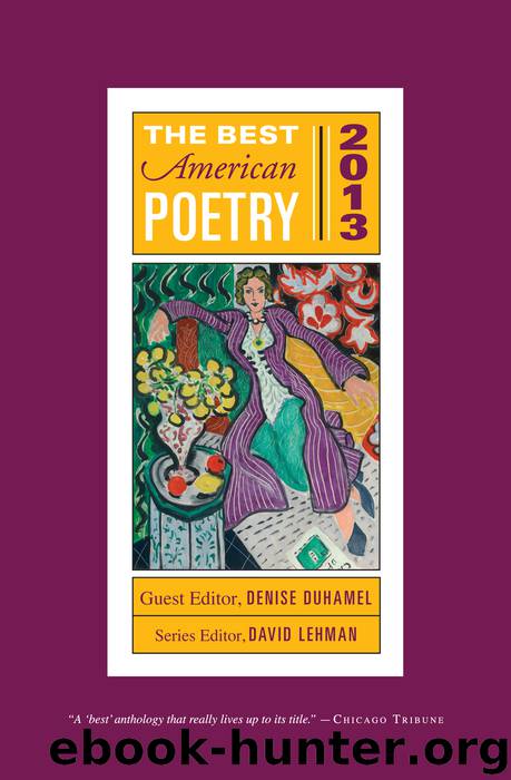 The Best American Poetry 2013 by David Lehman
