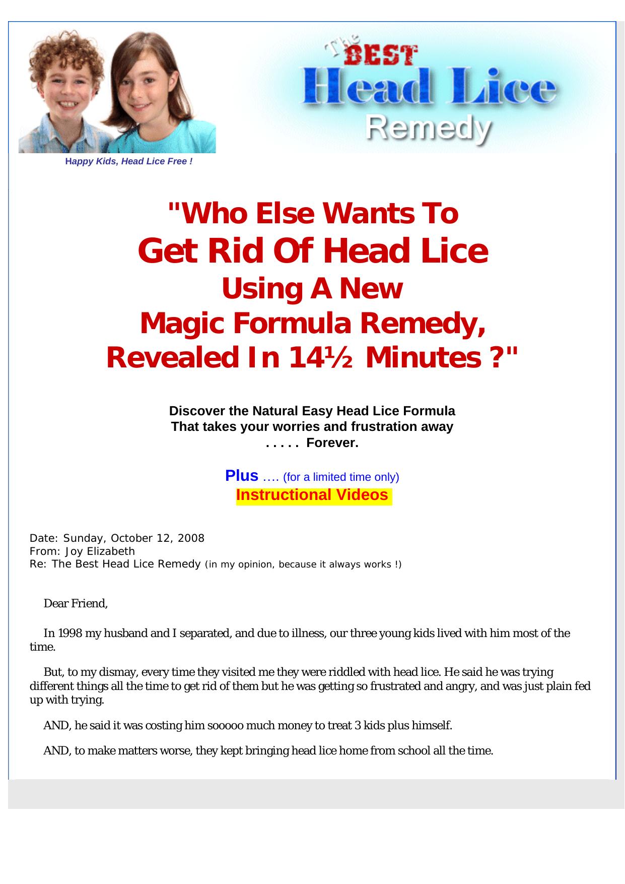 The Best Head Lice Remedy. by Best of Kuszter's Collection