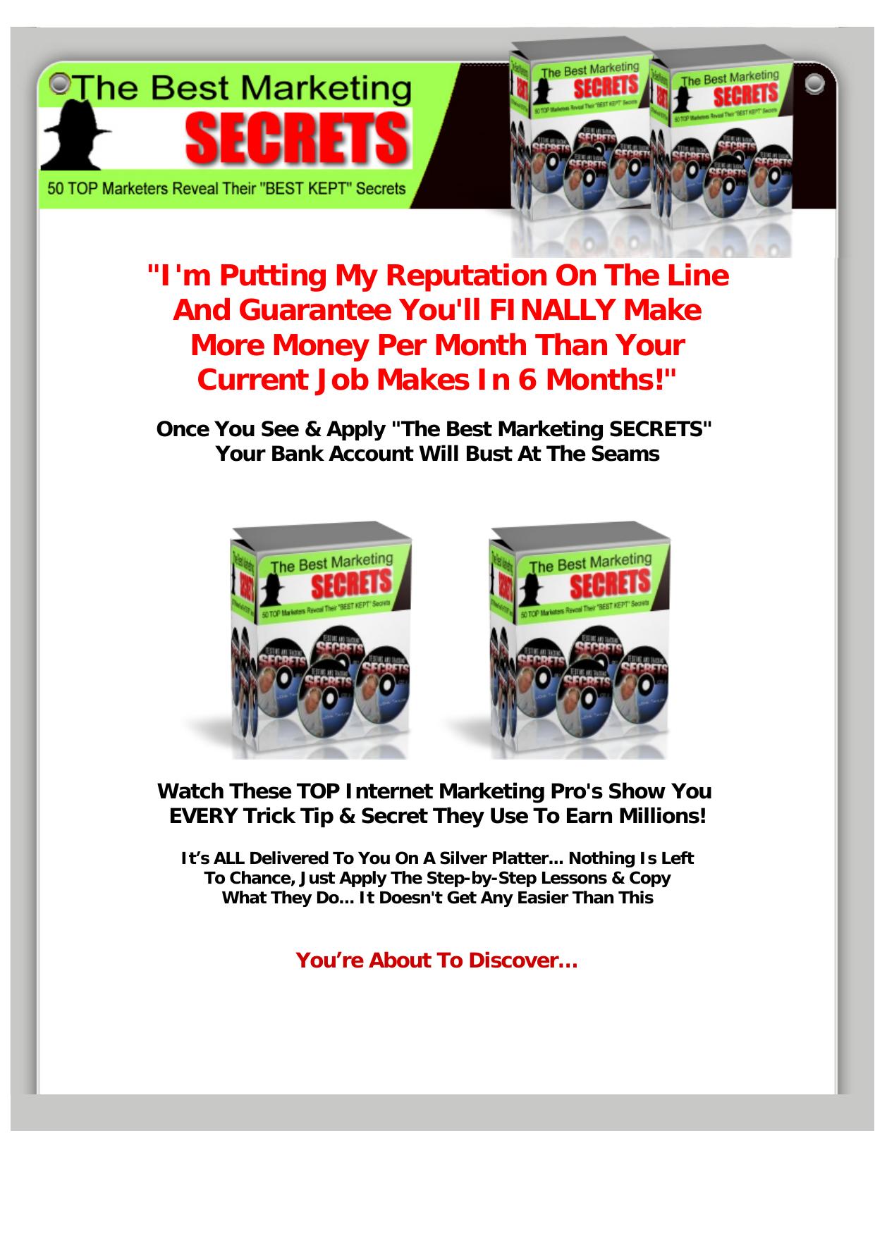 The Best Marketing Secrets. by Best of Kuszter's Collection