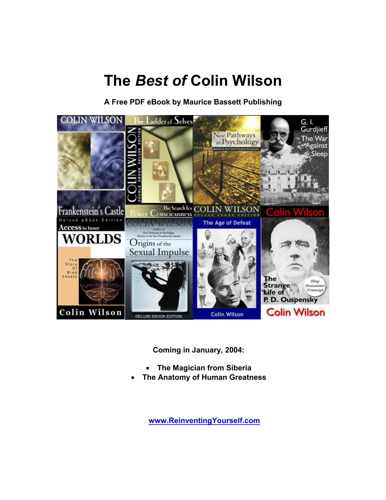 The Best of Colin Wilson eBook by sample chapters various