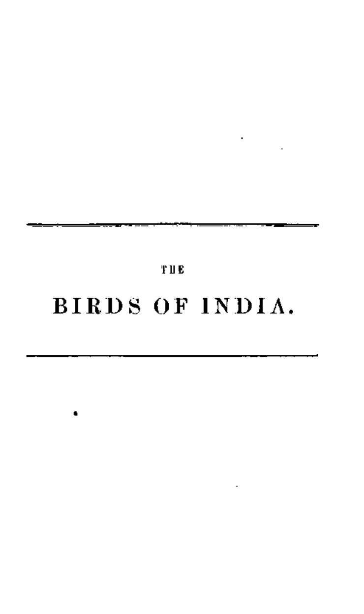 The Birds of India - Volume 1 by Jerdon Thomas Claverhill