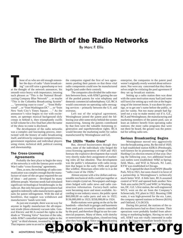 The Birth Of Radio Networks by Unknown
