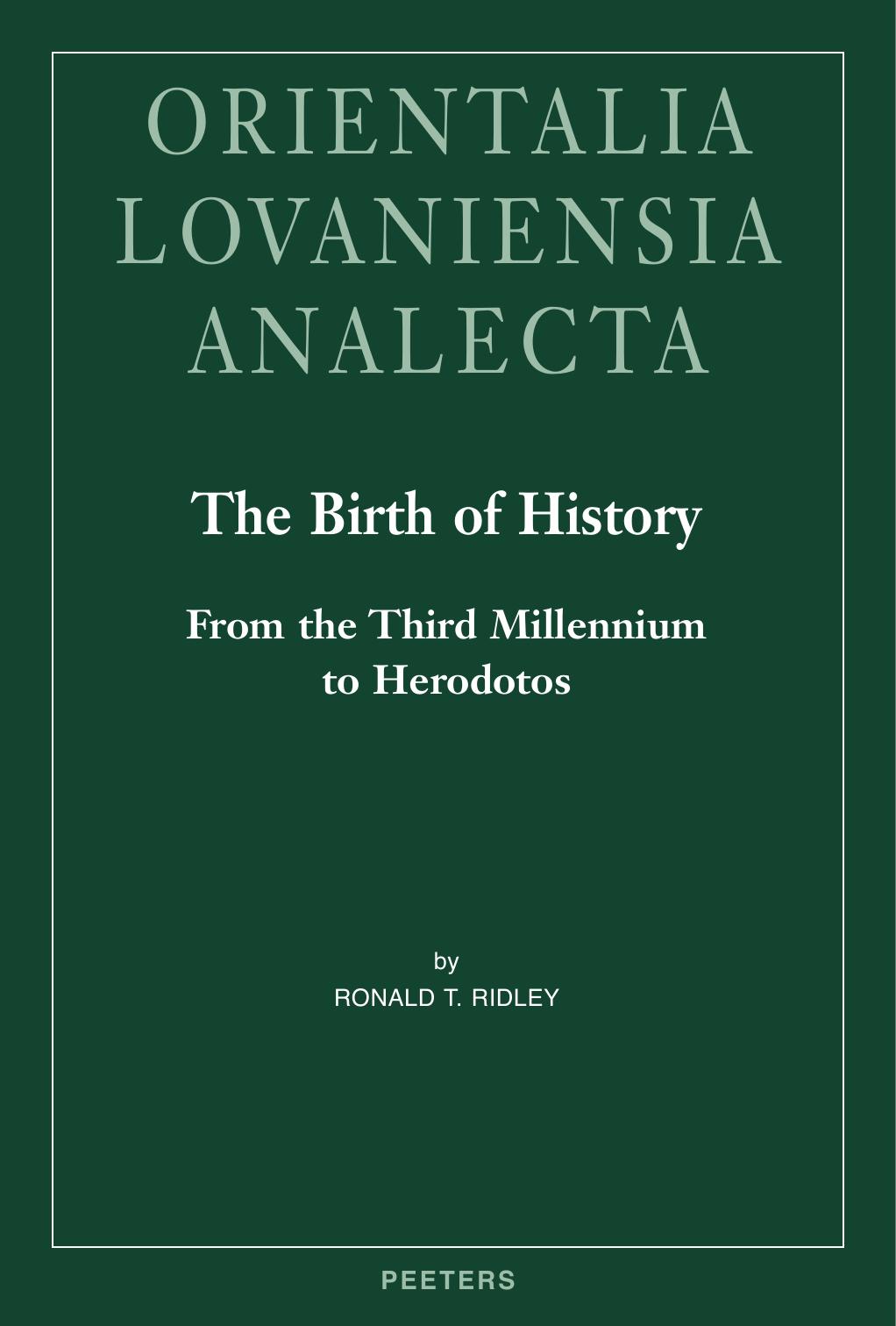 The Birth of History by Ridley R.T