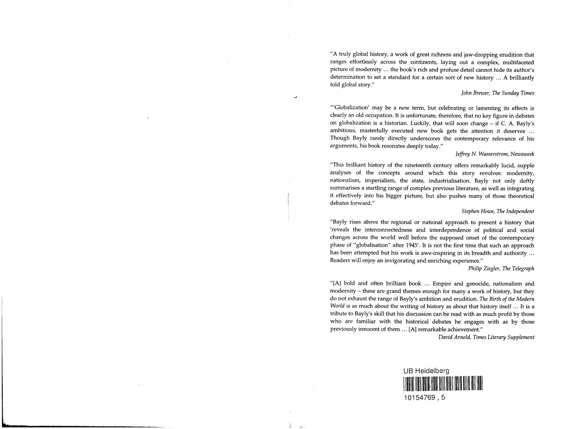 The Birth of the Modern World: 1780-1914 (Blackwell History of the World) by Christopher Alan Bayly