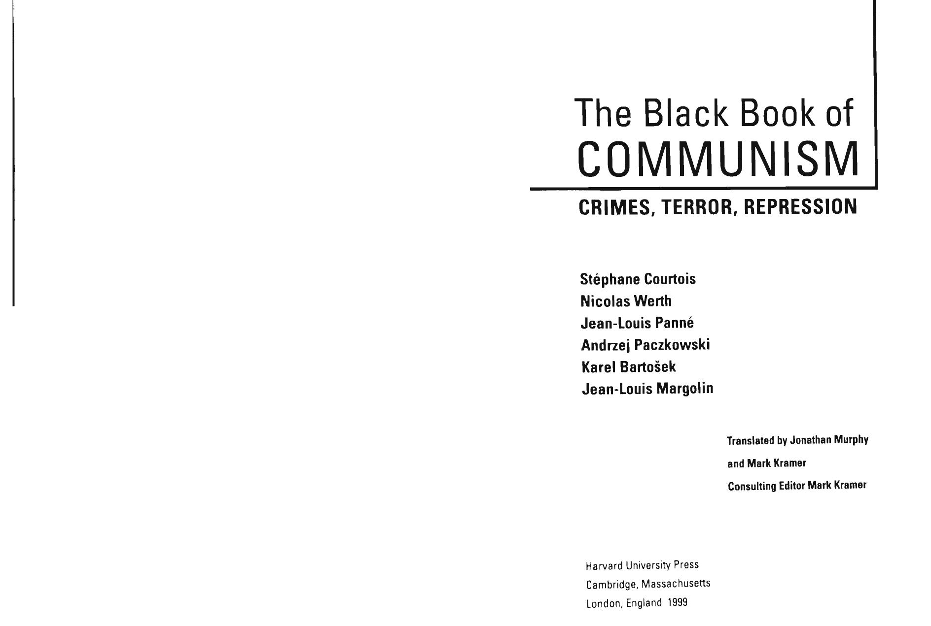 The Black Book of Communism Cr by Jean-Louis Panne
