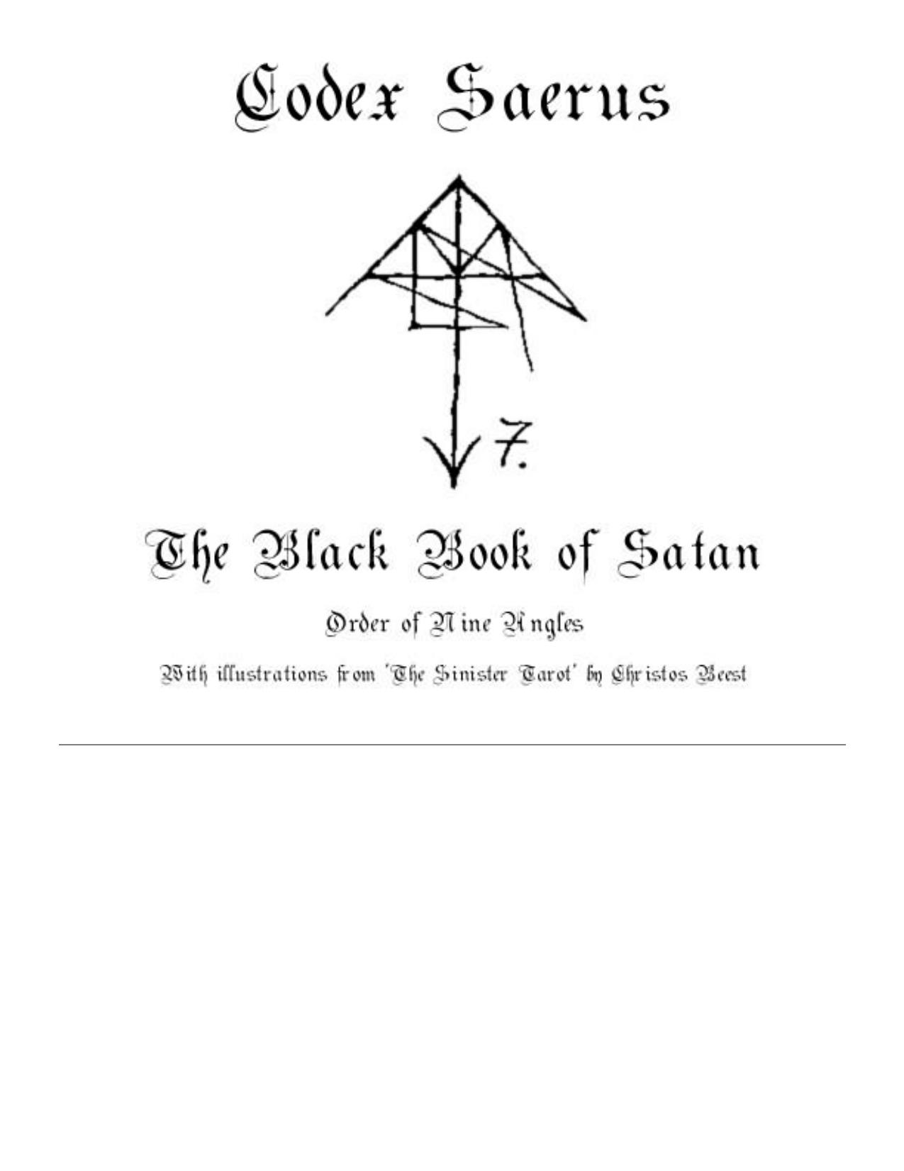 The Black Book of Satan - Codex Saerus by Nikolaos Stergiannis Ph.D. (Mechanical Engineering)