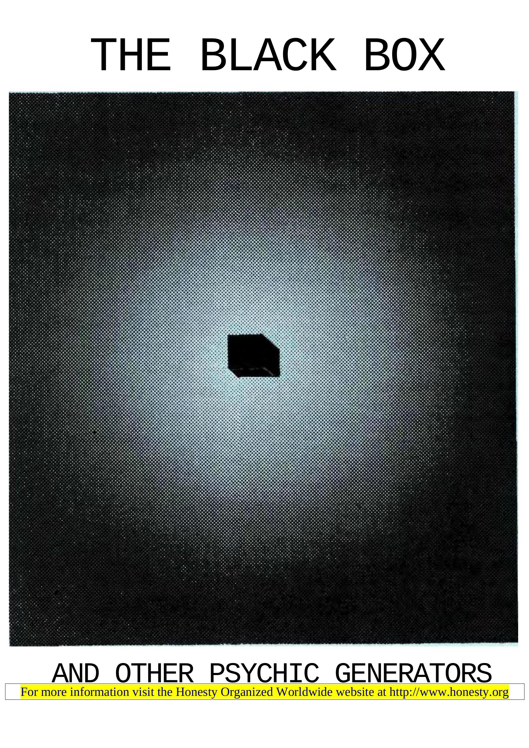 The Black Box And Other Psychic Generators by Unknown