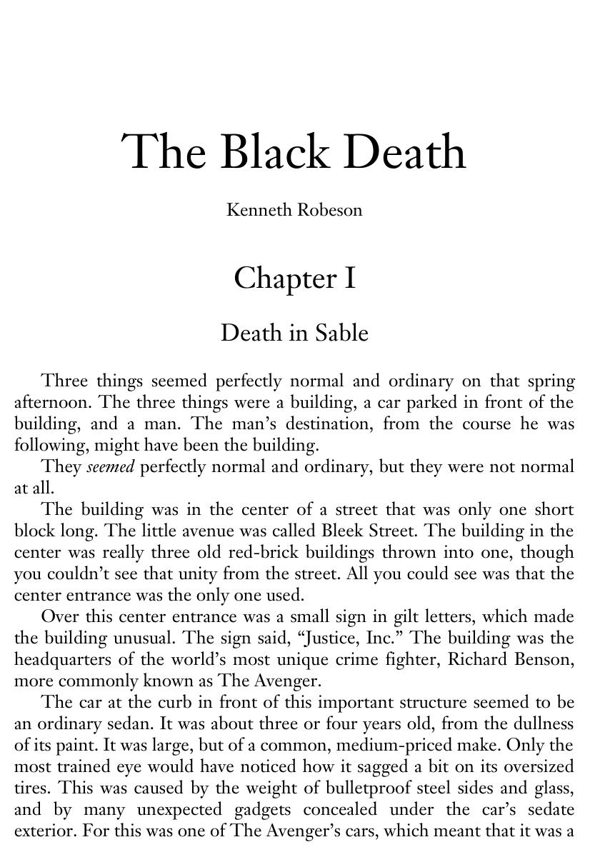 The Black Death by Kenneth Robeson