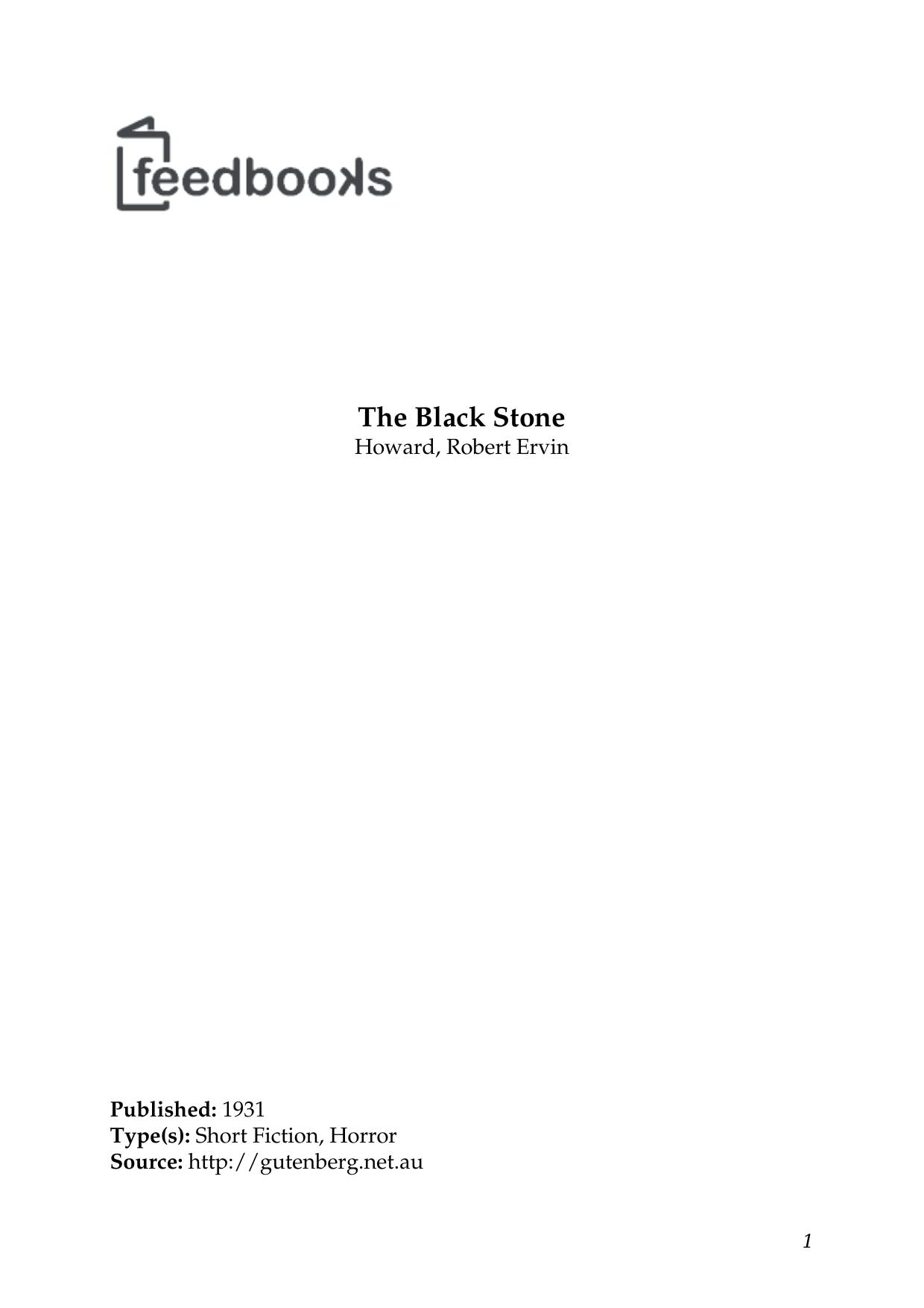 The Black Stone by Howard Robert Ervin
