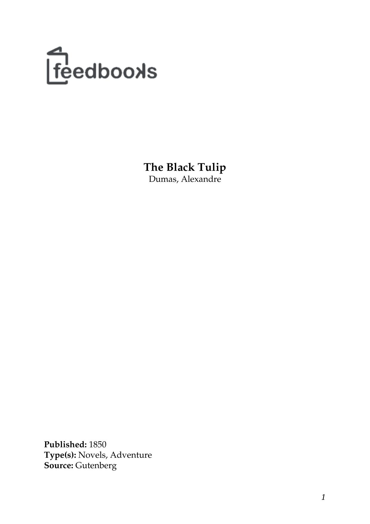 The Black Tulip by Alexandre Dumas