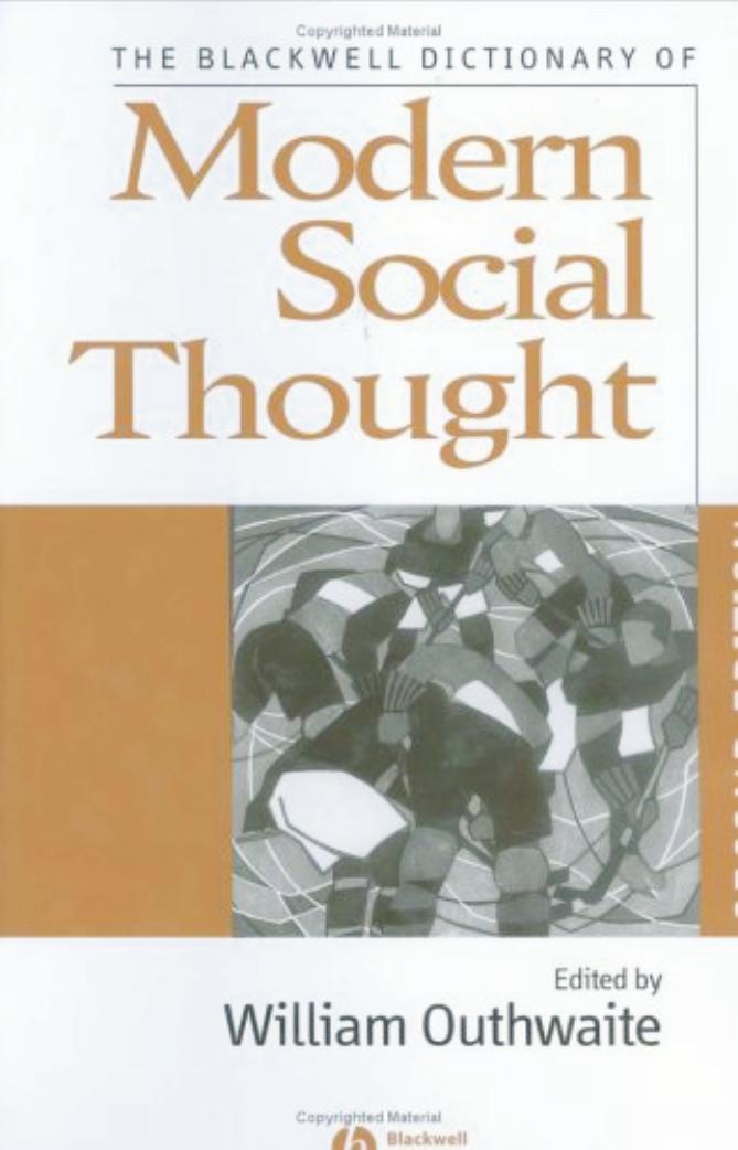The Blackwell Dictionary Of Modern Social Thought by Unknown