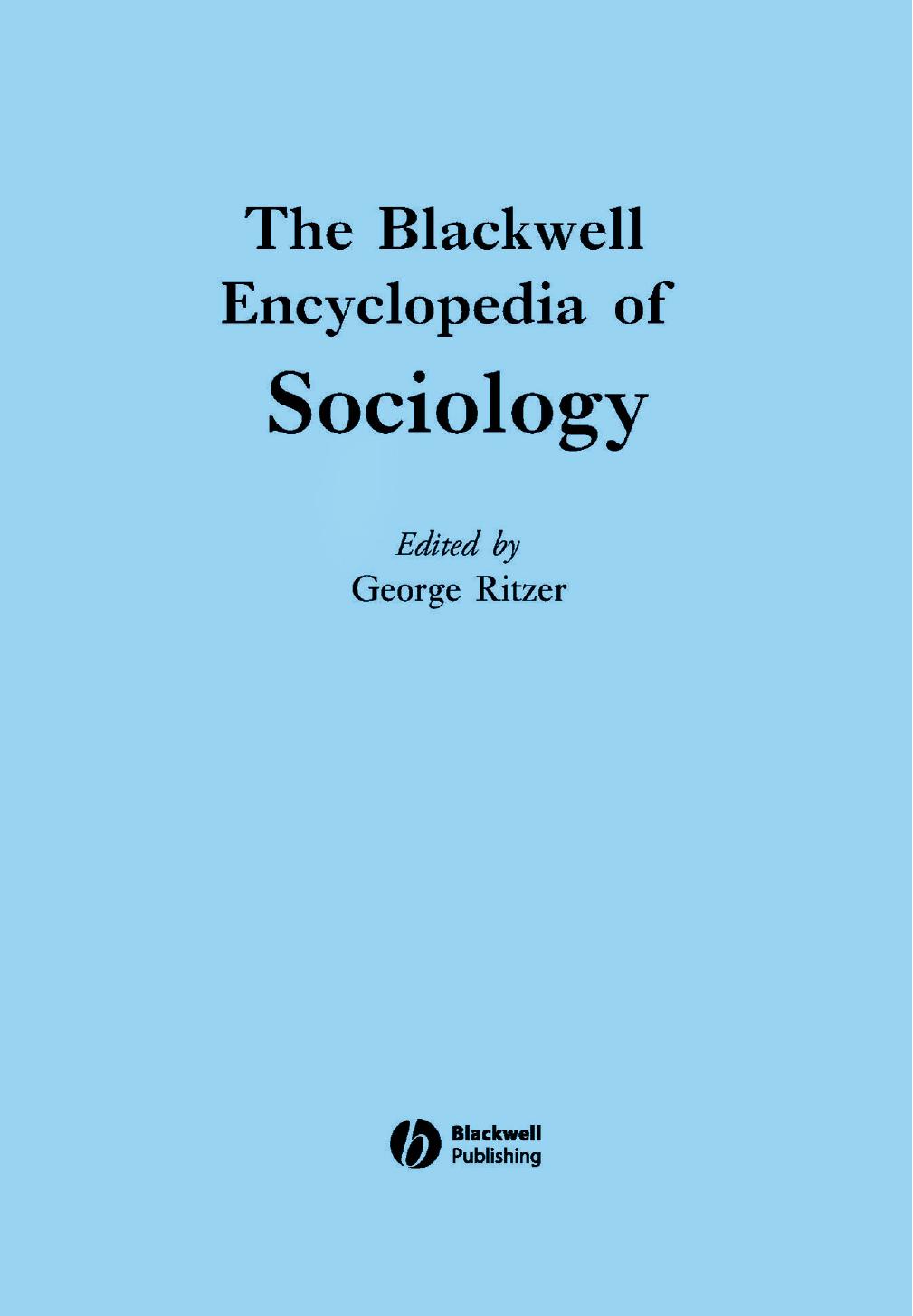 The Blackwell Encyclopedia of Sociology by George Ritzer