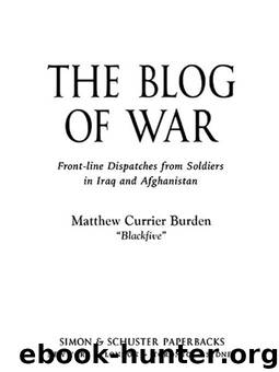 The Blog of War by Matthew Currier Burden