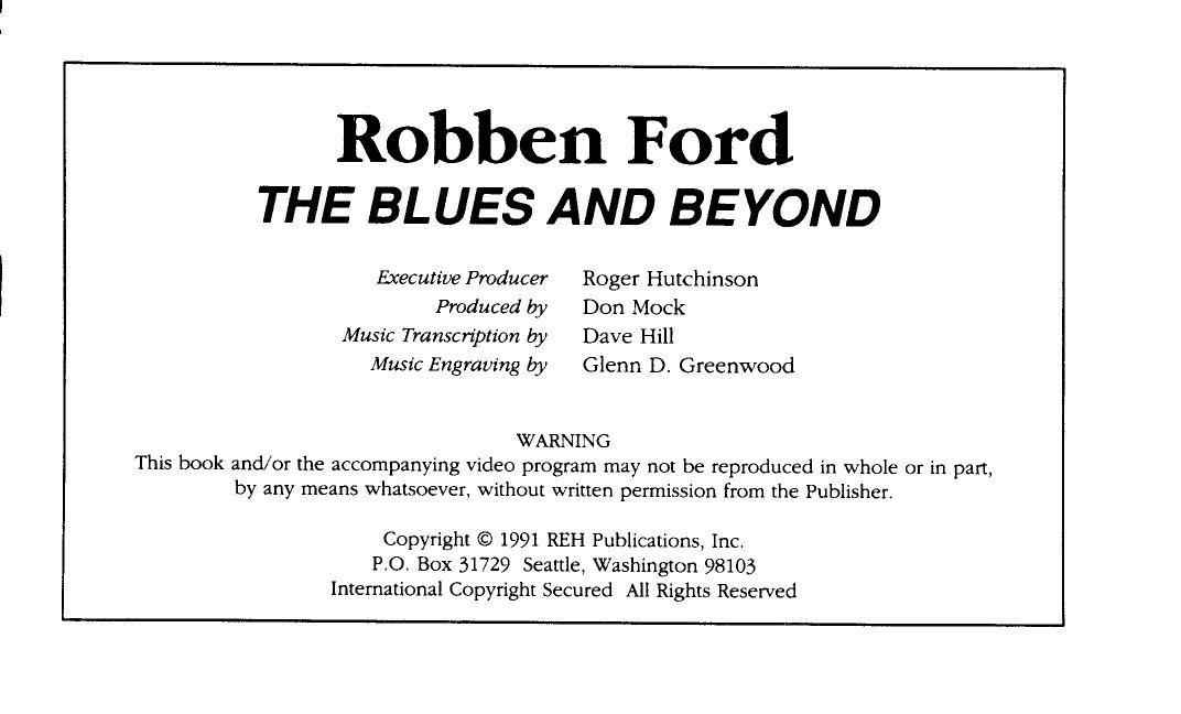 The Blues and Beyond (with CD) by Robben Ford Kenn Chipkin