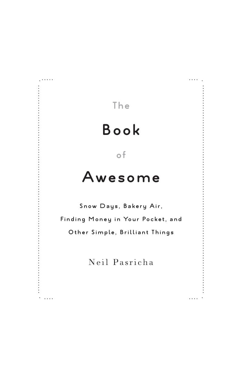 The Book of Awesome: Snow Days, Bakery Air, Finding Money in Your Pocket, and Other Simple, Brilliant Things by Unknow